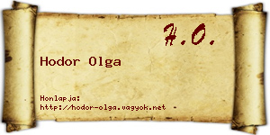 Hodor Olga névjegykártya