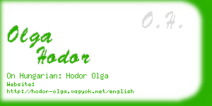 olga hodor business card